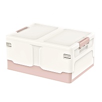 Ящик пластиковый складной белый, дно розовое, 480х360х240 мм в Ростове-на-Дону