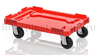 Тележка пластиковая сплошная без тормозов усиленная красная в Ростове-на-Дону Тележка пластиковая сплошная без тормозов усиленная красная в Ростове-на-Дону
