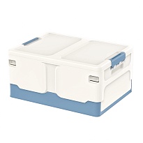 Ящик пластиковый складной белый, дно синее, 480х360х240 мм в Ростове-на-Дону