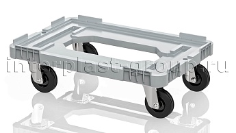 Тележка пластиковая с отверстием без тормозов усиленная серая в Ростове-на-Дону
