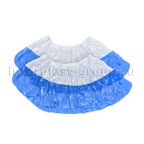 Бахилы бело-синие 1000 шт (500 пар), 48 мкм, двойная подошва, с одной резинкой, Эконом+ в Ростове-на-Дону