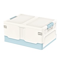 Ящик пластиковый складной белый, дно голубое, 480х360х240 мм в Ростове-на-Дону Ящик пластиковый складной белый, дно голубое, 480х360х240 мм в Ростове-на-Дону