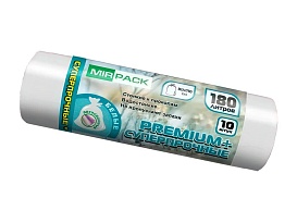 Мешки для мусора 180 л, ароматизированные, белые, в рулоне 10 шт., ПВД, 35 мкм, 1100х930 мм, PREMIUM+, 180105302 в Ростове-на-Дону