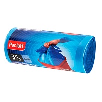 Мешки для мусора 35 л, с ушками, синие, в рулоне 30 шт., ПНД, 10,5 мкм, 640х500 мм, PACLAN Multitop, 600819 в Ростове-на-Дону