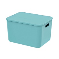 Ящик пластиковый вкладываемый бирюзовый 410х305х245 мм в Ростове-на-Дону