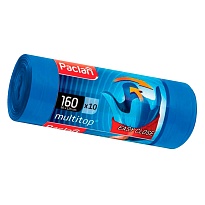 Мешки для мусора 160 л, с ушками, синие, в рулоне 10 шт., ПВД, 30 мкм, 1250х900 мм, PACLAN Multitop, 604064 в Ростове-на-Дону