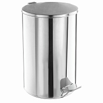 Ведро для мусора с педалью, усиленное, ТИТАН, 10 л, кольцо под мешок, нержавеющая сталь, хром в Ростове-на-Дону
